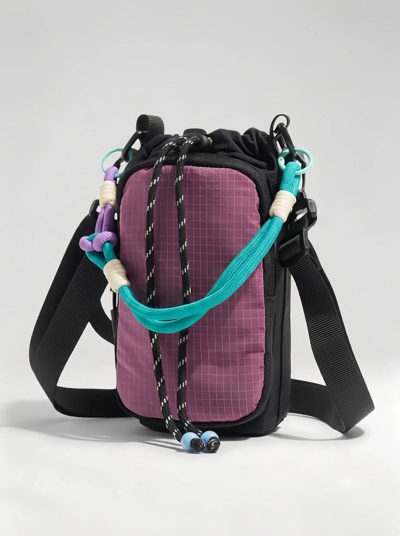 Flexvibe Drawstring Water Bottle Crossbody Bag | Outdoor Tumbler Carrier for Women - Black