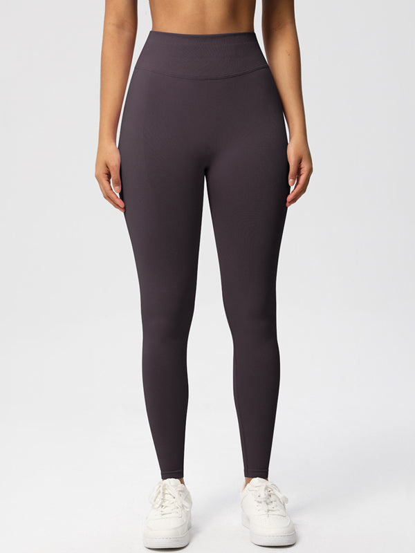 Flexvibe High Waisted Seamless Yoga Leggings - Solid Color Butt Lifting Tummy Control 4-Way Stretch