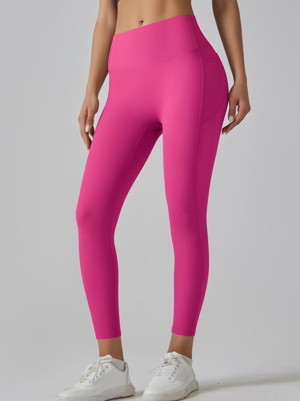 Flexvibe High Waisted Seamless Yoga Leggings - Barely There Side Pockets Butt Lifting Quick Dry