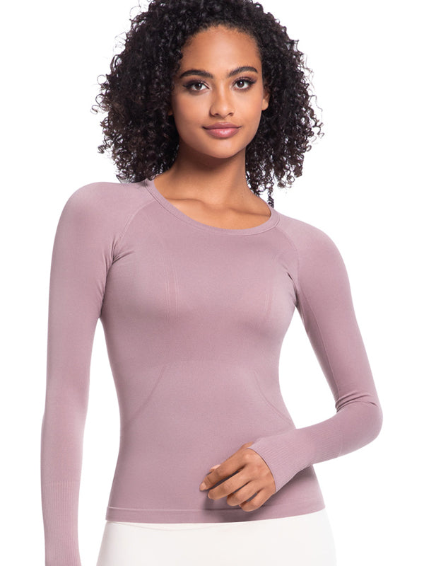 Flexvibe Seamless One-Piece Sports Top - Quick-Drying Slim-Fit Figure-Flattering Long Sleeve