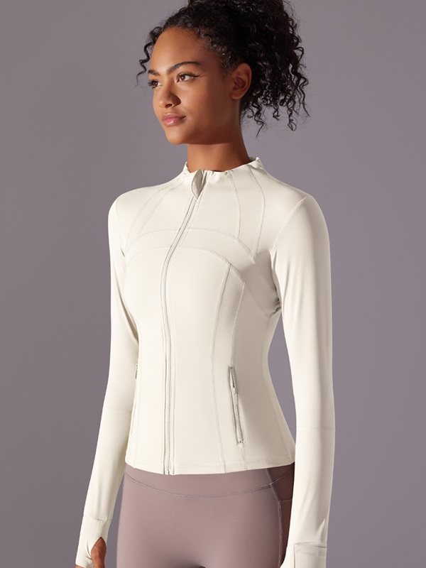 Flexvibe Stretchy Breathable Yoga Jacket - Stand-Up Collar Zipper Versatile Athletic Outerwear