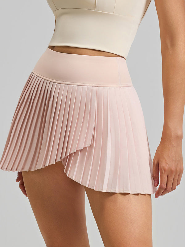 Flexvibe High Waist Layered Split Pleated Skirt - Flowy Versatile Womens Casual Formal
