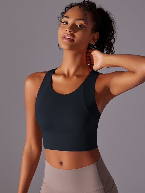 Flexvibe Integrated Sports Bra Fixed Cup High Support Shockproof Wide Strap