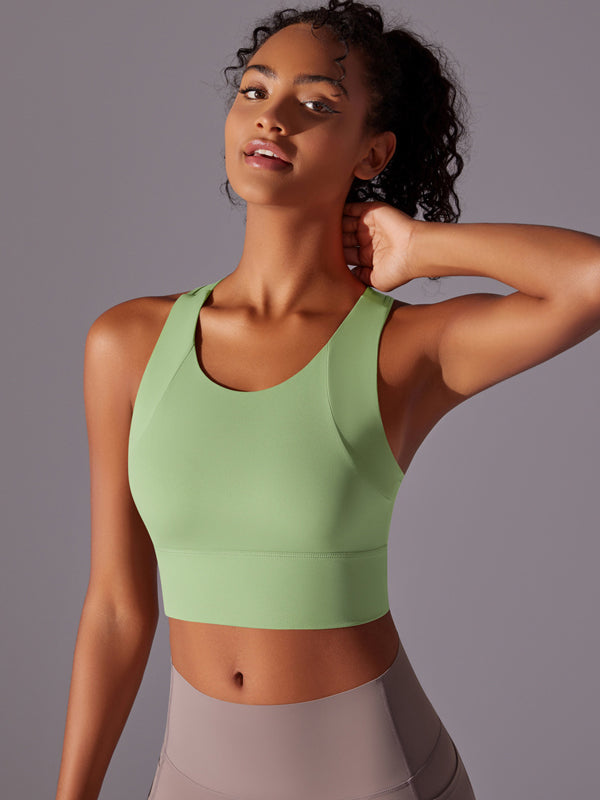 Flexvibe Integrated Sports Bra Fixed Cup High Support Shockproof Wide Strap