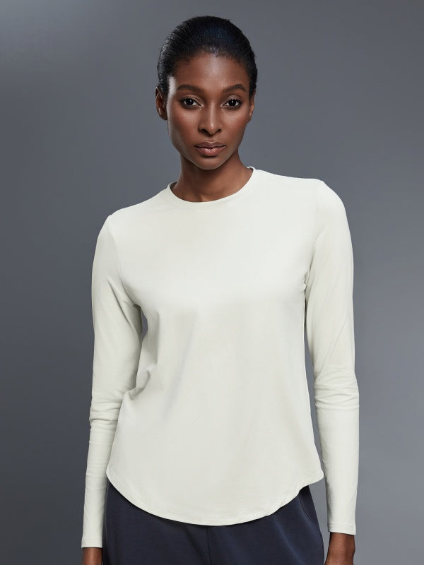 Flexvibe Women’s Yoga Fitness Casual Tee - Crew Neck Loose Breathable Long Sleeve