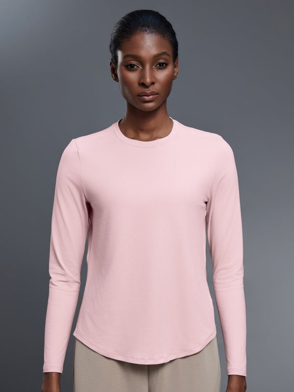 Flexvibe Women’s Yoga Fitness Casual Tee - Crew Neck Loose Breathable Long Sleeve