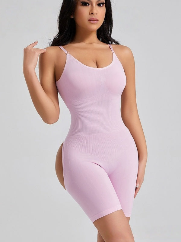 Flexvibe Seamless Back Cutout Bodysuit - One-Piece Stretchy Confident Flattering Fit