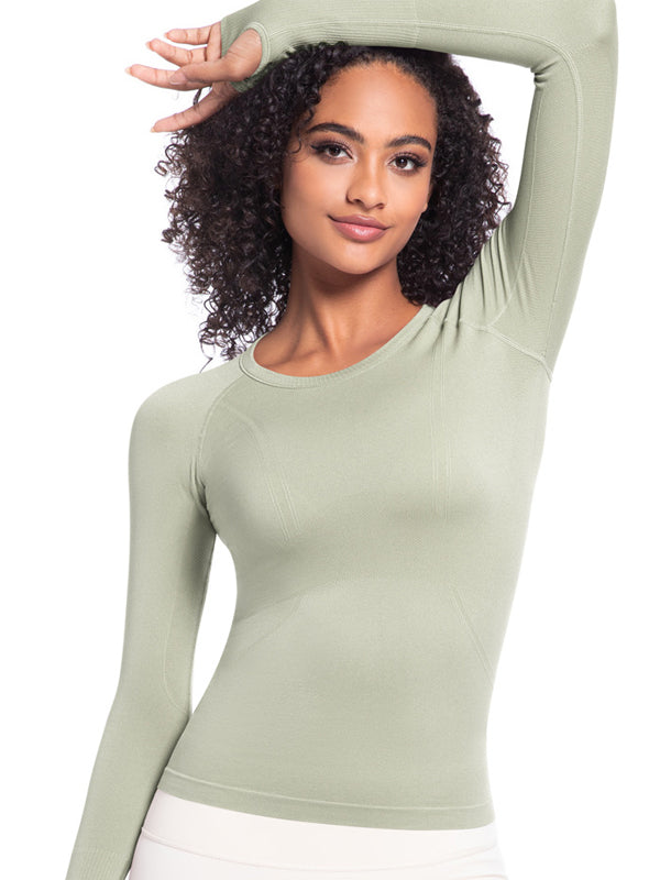 Flexvibe Seamless One-Piece Sports Top - Quick-Drying Slim-Fit Figure-Flattering Long Sleeve