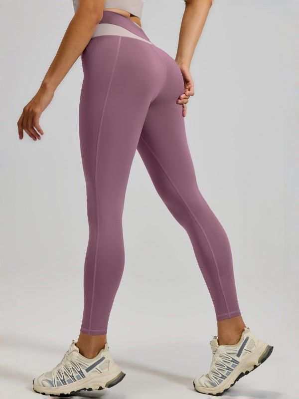 Flexvibe High Waisted Color Block Yoga Leggings - Barely There Butt Lifting Tummy Control