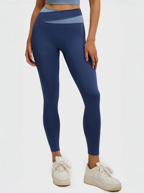 Flexvibe High Waisted Color Block Yoga Leggings - Barely There Butt Lifting Tummy Control