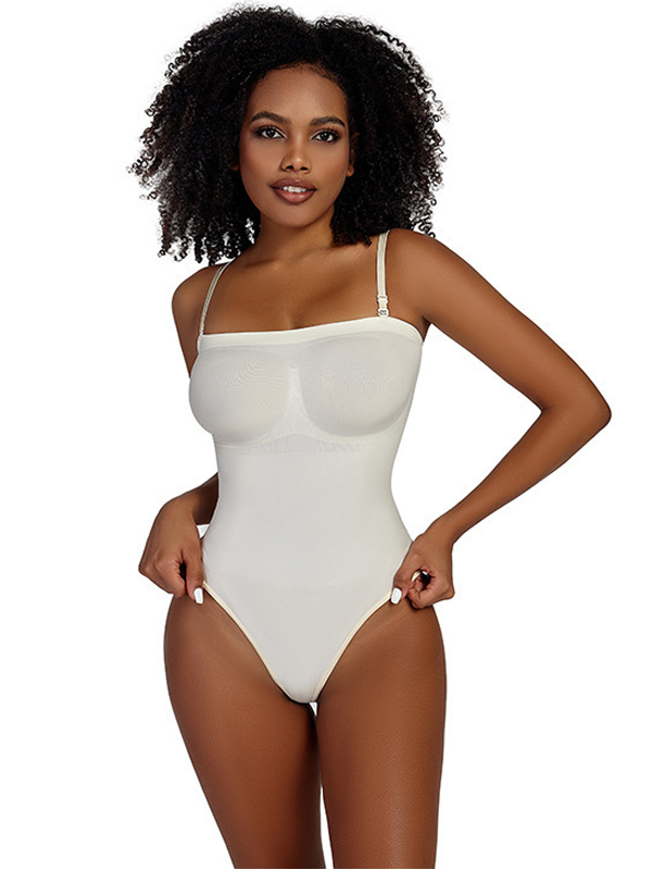 Flexvibe 3D Bust Support Removable Strap Bodysuit - High Stretch Tummy Control Shaping S-3XL