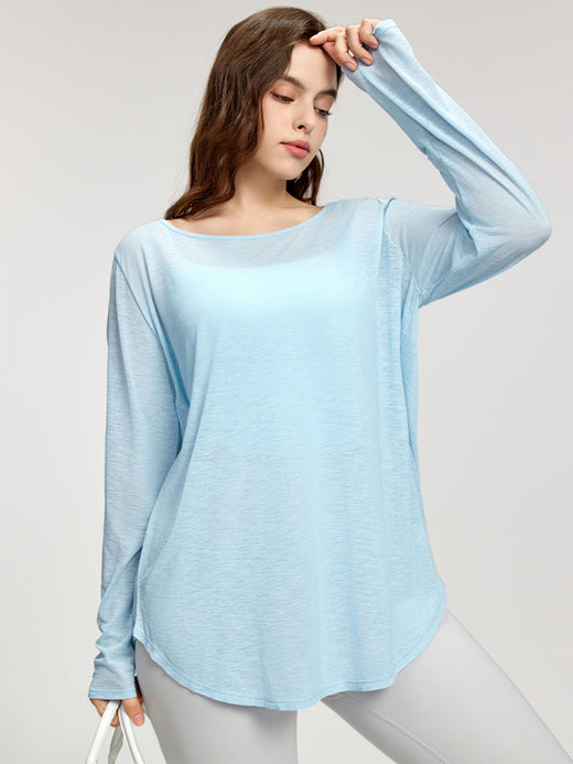 Flexvibe Plus-Size Yoga Cover-Up | Back Slit, Drawstring, Curved Hem, M–3XL, 3 Colors