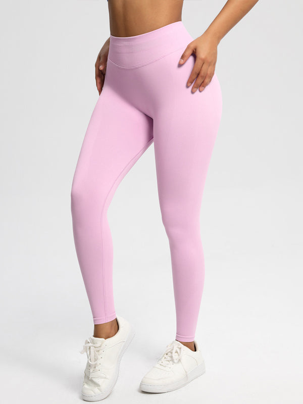 Flexvibe High Waisted Seamless Yoga Leggings - Solid Color Butt Lifting Tummy Control 4-Way Stretch