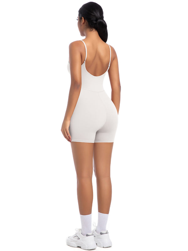 Flexvibe Barely-There Yoga Camisole Bodysuit - Seamless Stretchy Breathable Workout Wear