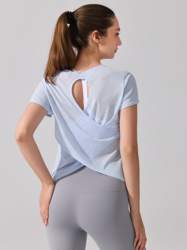 Flexvibe Quick Dry Fitness Cover-Up Cross Back Hollow Out Skin-Friendly