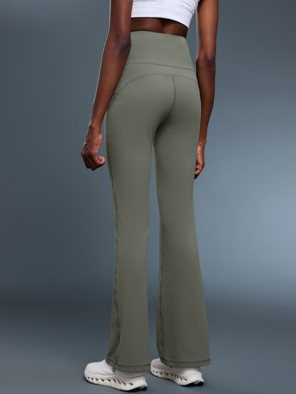 Flexvibe Flattering High Waisted Slightly Flared Yoga Pants - Butt Lifting Barely There for Gym