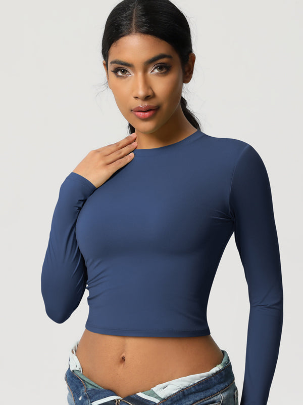 Flexvibe High Elastic Quick Dry Sports Top - Tight Fitting Skin-Friendly Long Sleeve Yoga Wear