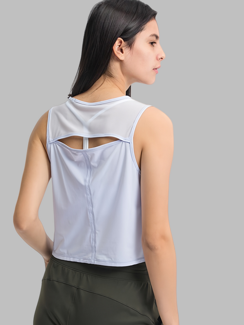 Flexvibe workout tank side view for gym-to-street, with soft stretch and gym-to-street