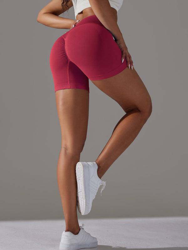 Flexvibe 3-Inch Knitted Yoga Shorts - Cross-Waist Butt Lifting Breathable Workout