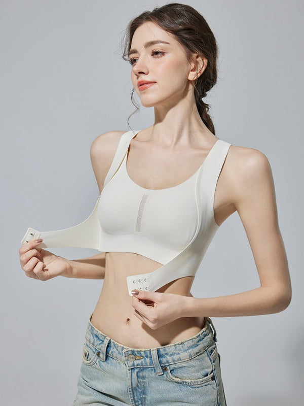 Flexvibe Wirefree Racerback Bra Front Closure - Comfortable Shaping Breathable Everyday