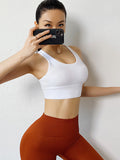 Flexvibe Tank Style Push Up Bra Crisscross Back Anti-Bounce for Gym Run