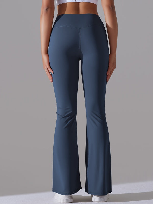 Flexvibe Versatile Solid Color Flare Yoga Pants - High Waisted Moisture Wicking Double-Brushed