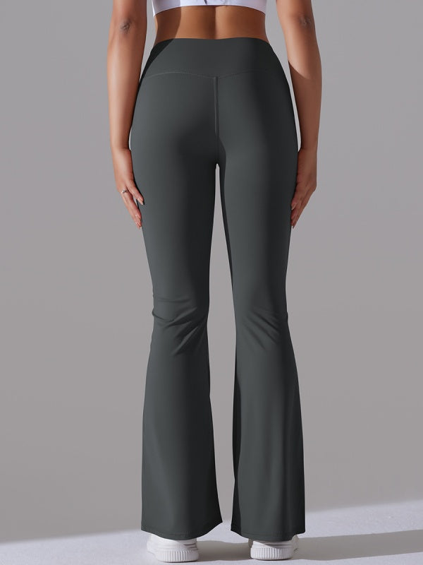 Flexvibe Versatile Solid Color Flare Yoga Pants - High Waisted Moisture Wicking Double-Brushed