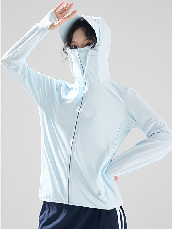 Flexvibe Women's Ice Silk Sun Protection Clothing, Lightweight & Breathable Outdoor UV Protection Jacket for Summer