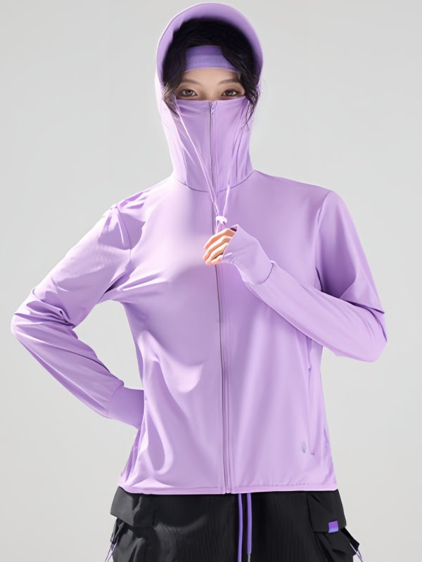 Flexvibe Women's Ice Silk Sun Protection Clothing, Lightweight & Breathable Outdoor UV Protection Jacket for Summer