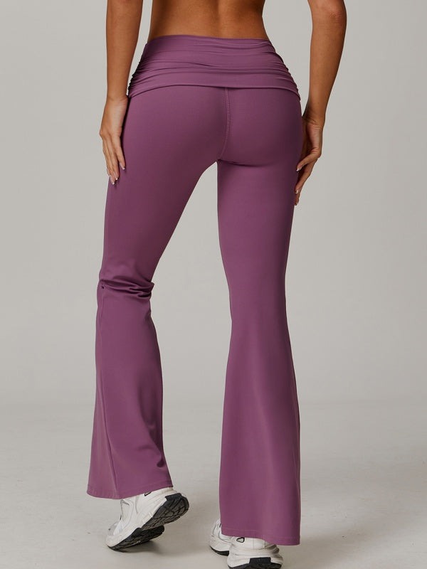 Flexvibe High Waisted Butt Lifting Wide Leg Yoga Pants - Naked Feel Quick Dry Tummy Control