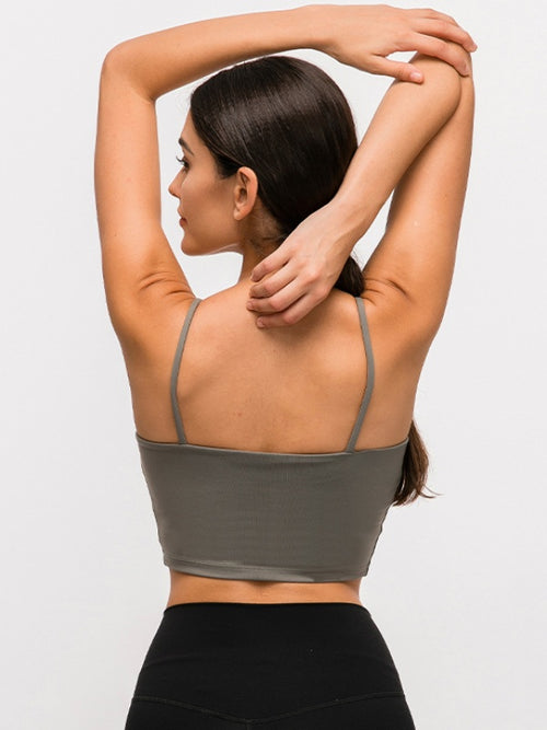 Flexvibe Backless Shockproof Sports Bra - Thin Straps Padded Cups High Elastic