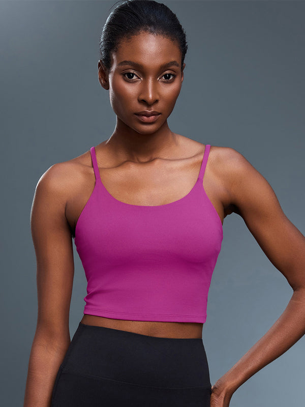 Flexvibe Backless Shockproof Sports Bra - Thin Straps Padded Cups High Elastic