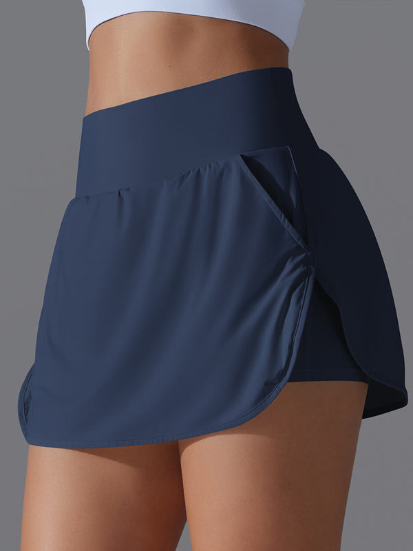 Flexvibe Two-in-One Slimming Layered Skort - High-Waisted Daily Workout Tennis
