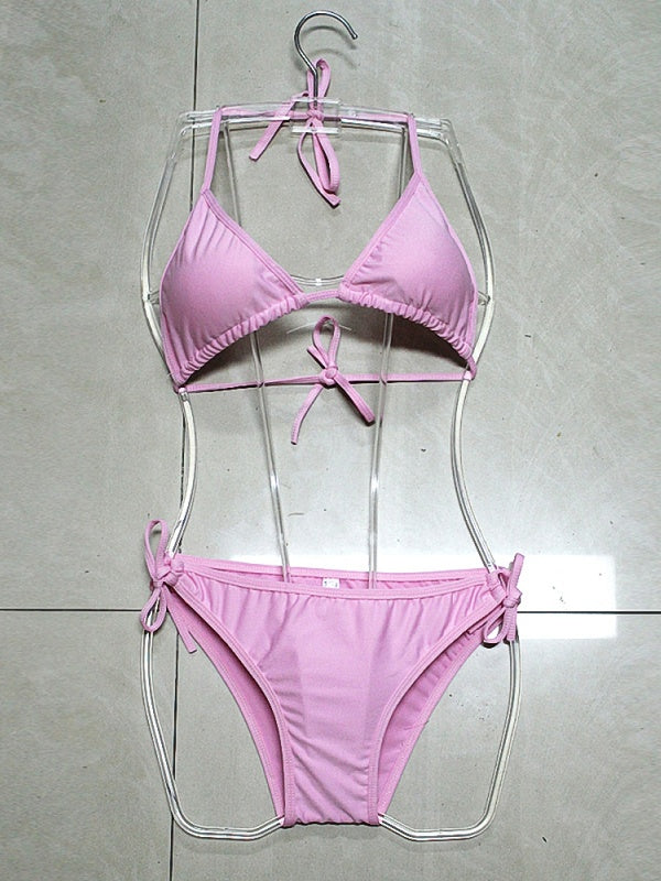Flexvibe Halter Triangle String Bikini - Removable Pads Elastic Beach Swimsuit