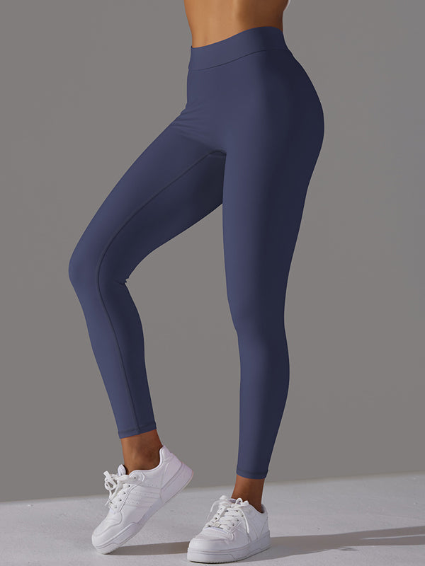 Flexvibe V-Waist Ruffled Yoga Capris - High Waisted Butt Lifting Tummy Control Solid Color