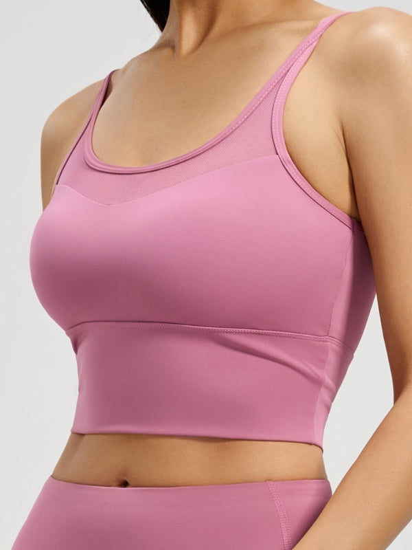 Flexvibe Push-Up Crisscross Back Sports Bra - Shockproof Elastic Removable Pads Gym Daily Wea