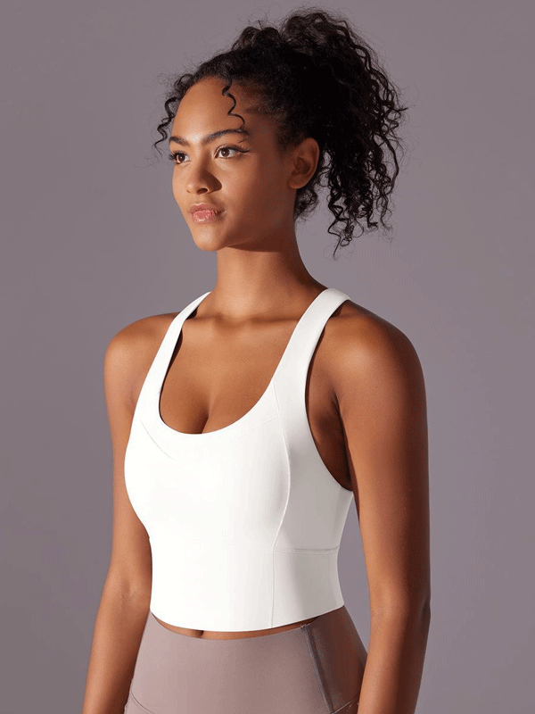 Flexvibe High Elastic Bare Feel Yoga Bra Seamless Crisscross Back Breathable