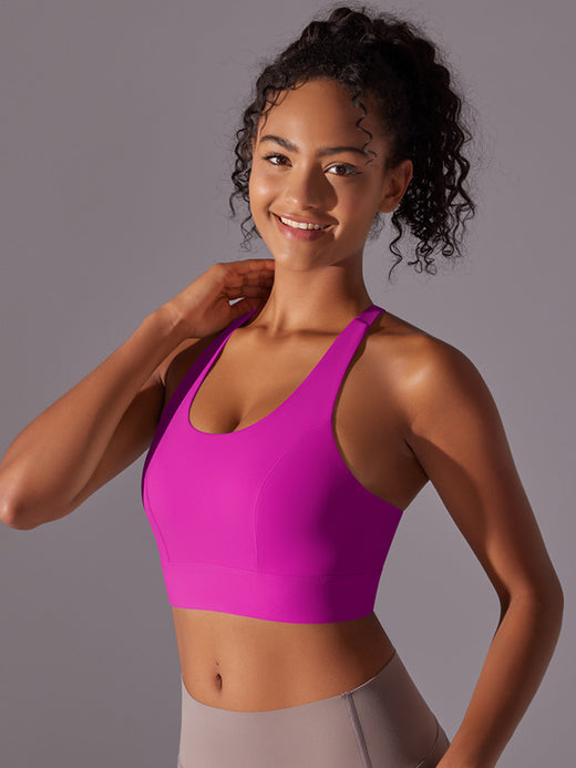 Flexvibe Seamless Bare-Feel Sports Bra | Racerback, Fixed Pad, Adjustable, 5 Colors, S–XL