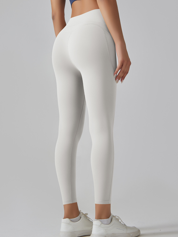 Flexvibe High Waisted Seamless Yoga Leggings - Barely There Side Pockets Butt Lifting Quick Dry