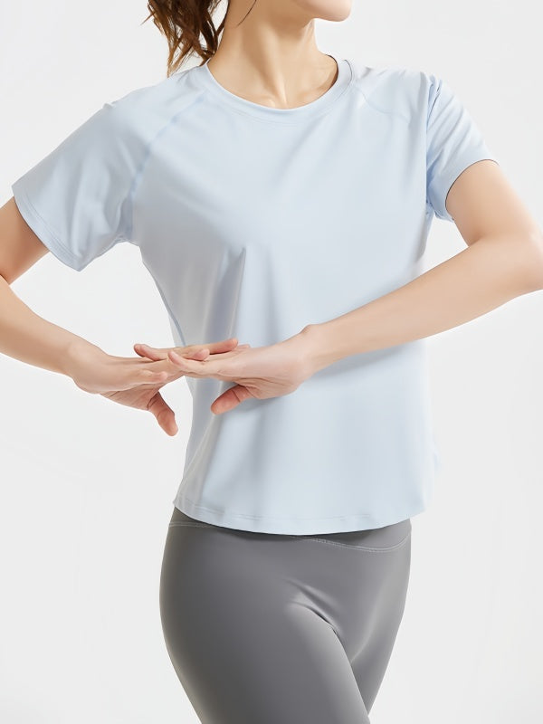 Flexvibe Loose Mesh Yoga Sports Tee Quick Dry Breathable Skin-Friendly