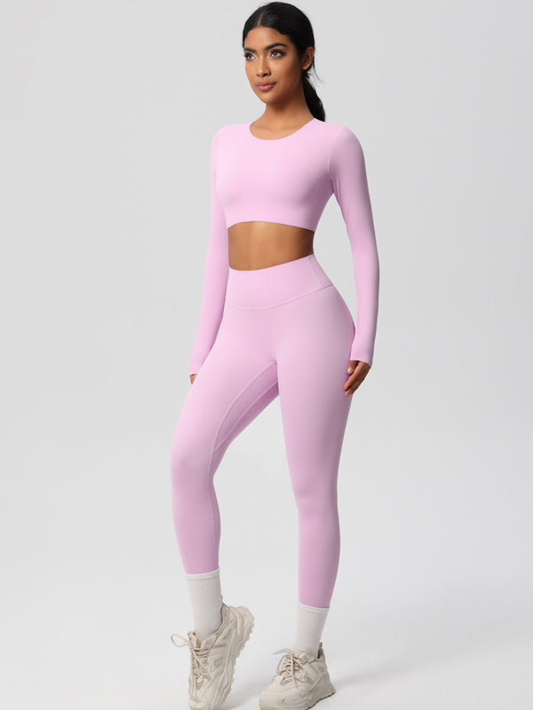 Flexvibe High-Waisted Solid Yoga Set - Elastic Comfortable Breathable Women’s Activewear