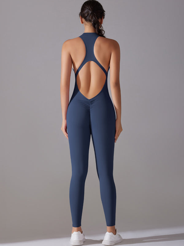 Flexvibe Breathable Stretchy Yoga Bodysuit - Barely-There Backless Versatile Athletic Wear