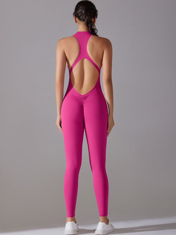 Flexvibe Breathable Stretchy Yoga Bodysuit - Barely-There Backless Versatile Athletic Wear