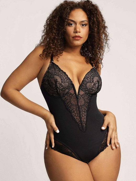 Flexvibe Lace Tummy Control Bodysuit - Breathable Butt Lift Elastic Shapewear