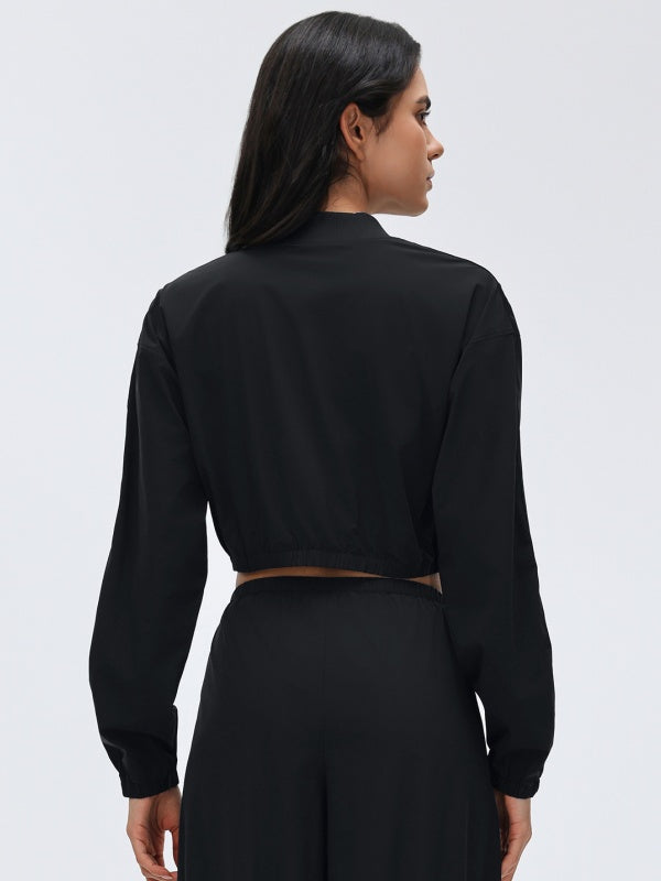 Flexvibe Women's Slim Waist Cropped Jacket, Lightweight Zip Up Outdoor Fitness Sports Coat