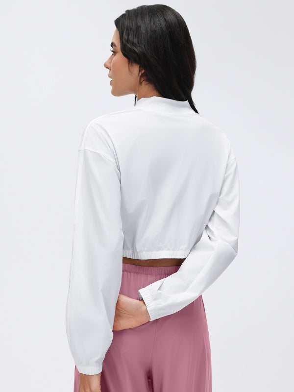 Flexvibe Women's Slim Waist Cropped Jacket, Lightweight Zip Up Outdoor Fitness Sports Coat