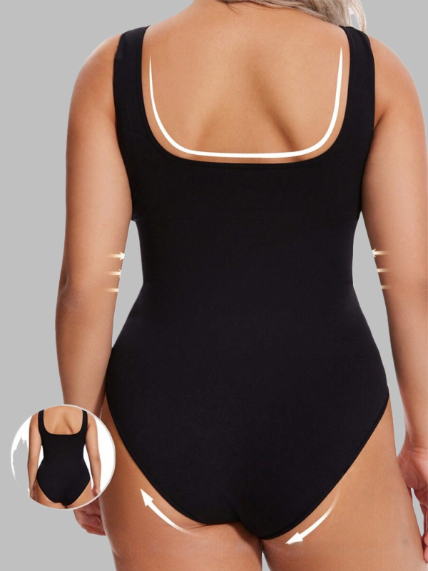 Flexvibe Snap Button Crotchless Bodysuit - Tummy Control Elastic Women’s Shapewear