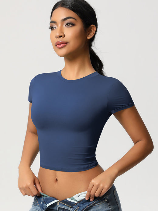 Flexvibe Double-Sided Nylon Sports T-Shirt | Quick-Dry, Slim-Fit, 6 Colors, S–XL