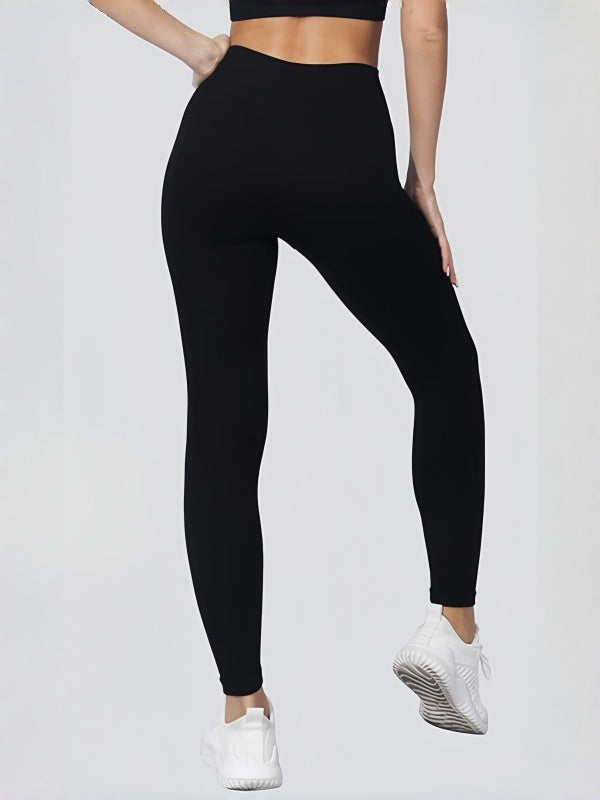 Flexvibe High Waisted Seamless Yoga Leggings - Fleece-Like Thin Stripes Naked Feel No Camel Toe