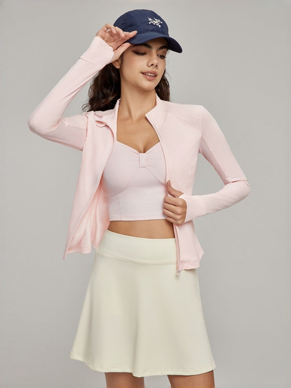 Flexvibe Women's Original Yarn Cool Touch Slim Fit Sun Protection Jacket, UV Protection Outdoor Sunscreen Coat, Trendy Stand Collar Lightweight Skin Coat